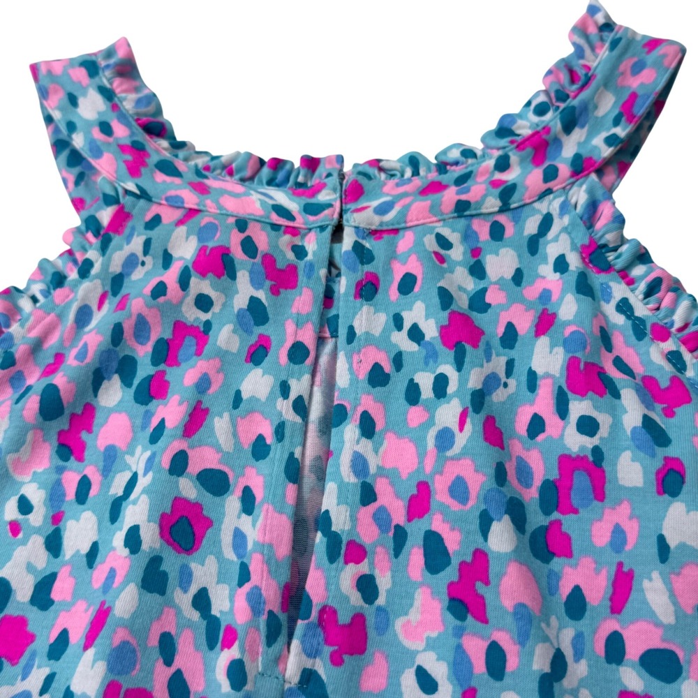 Lilly Pulitzer Tiered Ruffle Halter Dress Large Cotton Multicolor Animal Print - Picture 7 of 11